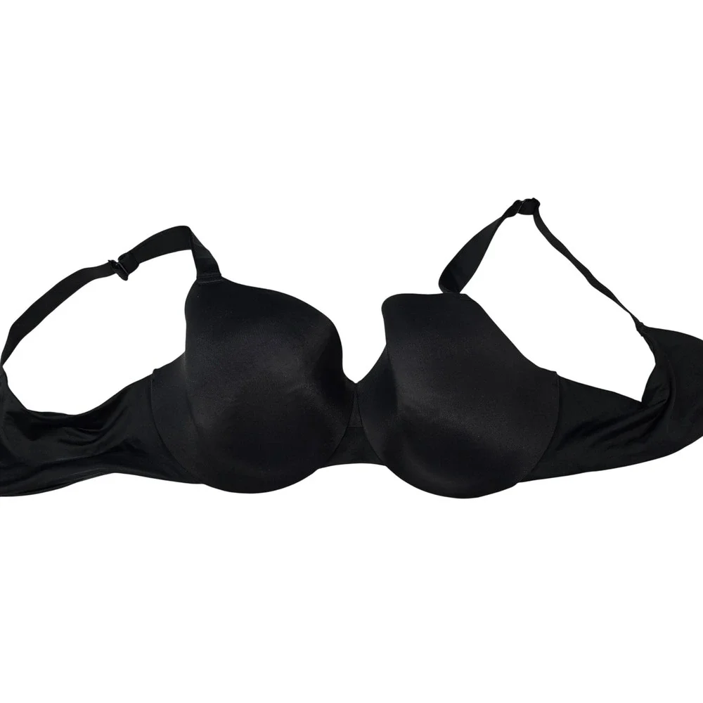 Cacique Black Full Coverage Underwire Bra 44DD Smooth Molded Cups Adjustable